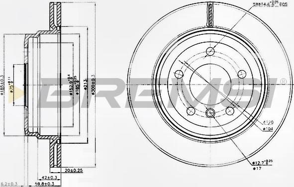 Bremsi CD7697V - Спирачен диск vvparts.bg