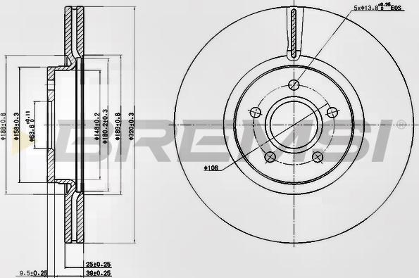 Bremsi CD7649V - Спирачен диск vvparts.bg