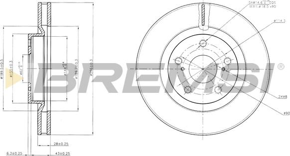 Bremsi CD7646V - Спирачен диск vvparts.bg