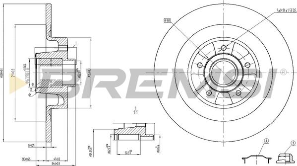 Bremsi CD7654S - Спирачен диск vvparts.bg