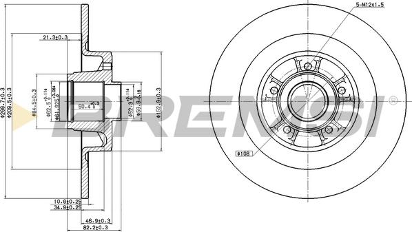 Bremsi CD7655S - Спирачен диск vvparts.bg