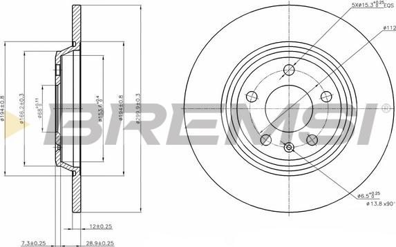 Bremsi CD7666S - Спирачен диск vvparts.bg