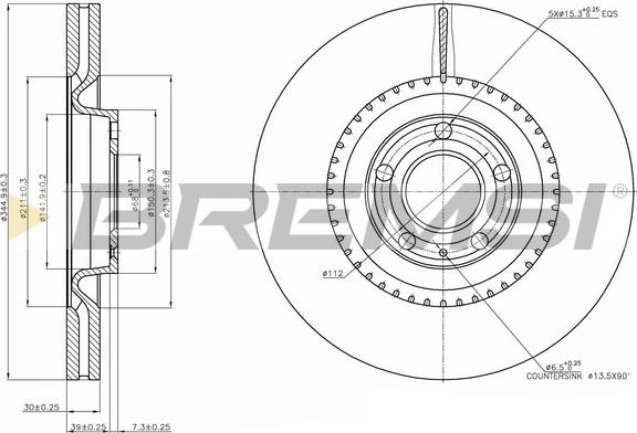 Bremsi CD7661V - Спирачен диск vvparts.bg