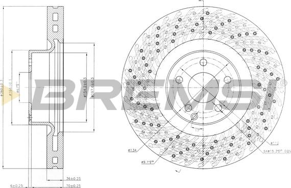 Bremsi CD7662V - Спирачен диск vvparts.bg