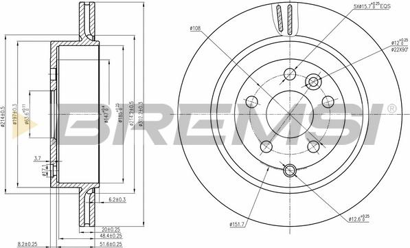 Bremsi CD7609V - Спирачен диск vvparts.bg