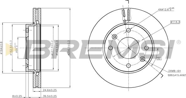 Bremsi CD7614V - Спирачен диск vvparts.bg