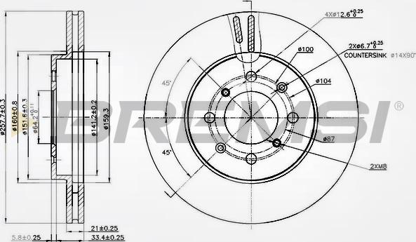 Bremsi CD7610V - Спирачен диск vvparts.bg