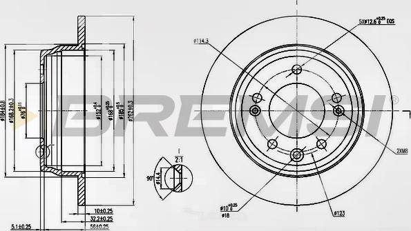 Bremsi CD7618S - Спирачен диск vvparts.bg