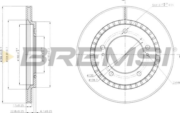 Bremsi CD7687V - Спирачен диск vvparts.bg