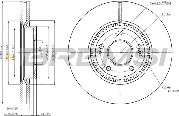 Bremsi CD7630V - Спирачен диск vvparts.bg