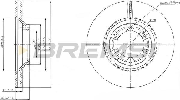 Bremsi CD7633V - Спирачен диск vvparts.bg