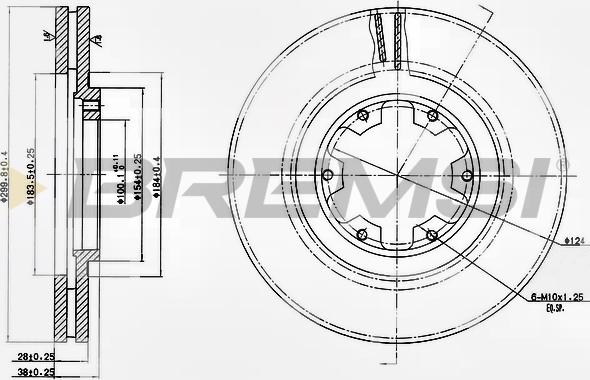 Bremsi CD7626V - Спирачен диск vvparts.bg