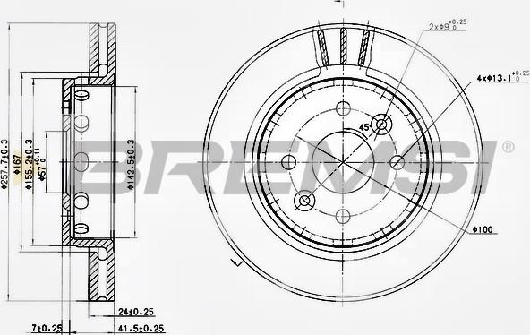 Bremsi CD7628V - Спирачен диск vvparts.bg