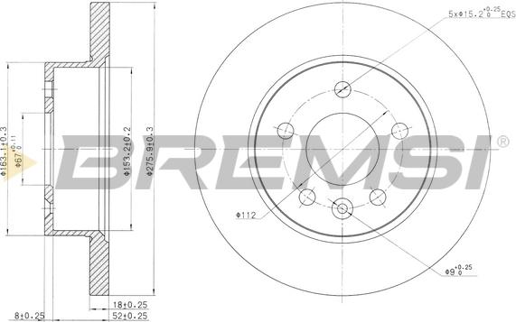 Bremsi CD7674S - Спирачен диск vvparts.bg