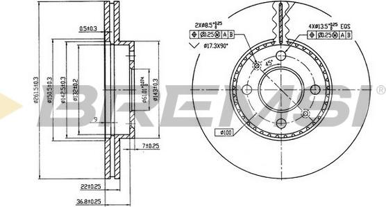 Bremsi CD7006V - Спирачен диск vvparts.bg