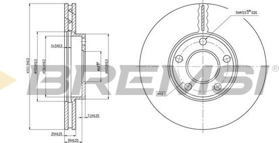 Bremsi CD7014V - Спирачен диск vvparts.bg