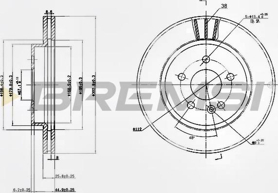 Bremsi CD7036V - Спирачен диск vvparts.bg