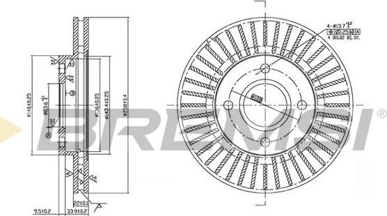 Bremsi CD7072V - Спирачен диск vvparts.bg