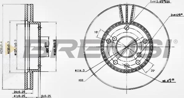 Bremsi CD7192V - Спирачен диск vvparts.bg