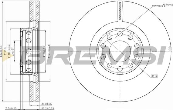 Bremsi CD7150V - Спирачен диск vvparts.bg