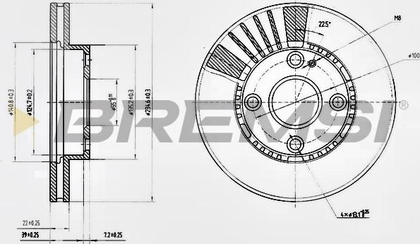 Bremsi CD7104V - Спирачен диск vvparts.bg