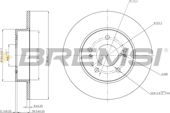 Bremsi CD7110S - Спирачен диск vvparts.bg