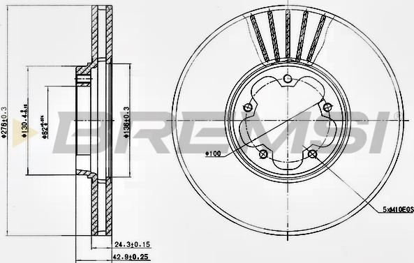 Bremsi CD7113V - Спирачен диск vvparts.bg