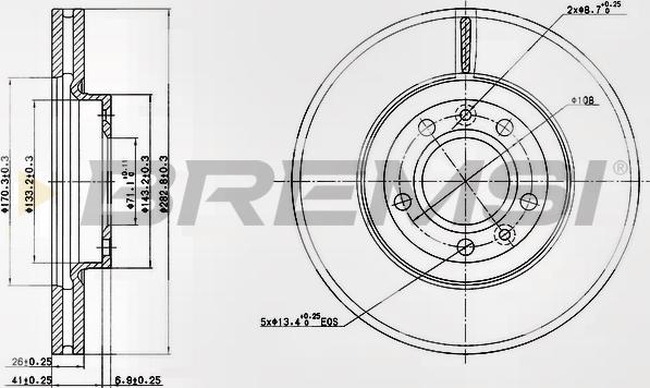 Bremsi CD7132V - Спирачен диск vvparts.bg