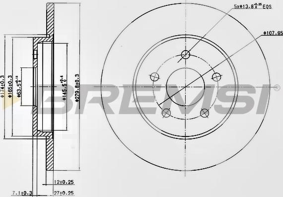 Bremsi CD7126S - Спирачен диск vvparts.bg