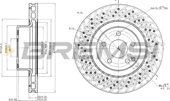 Bremsi CD7120V - Спирачен диск vvparts.bg