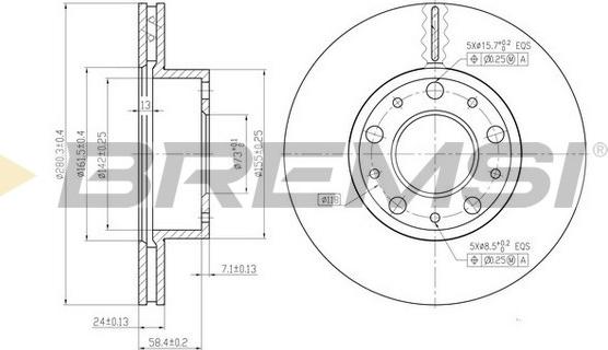 Bremsi CD7170V - Спирачен диск vvparts.bg