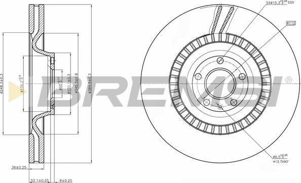 Bremsi CD7899V - Спирачен диск vvparts.bg