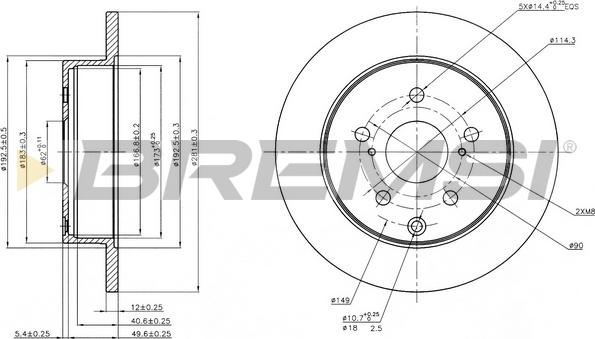 Bremsi CD7846S - Спирачен диск vvparts.bg