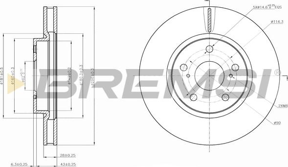 Bremsi CD7814V - Спирачен диск vvparts.bg