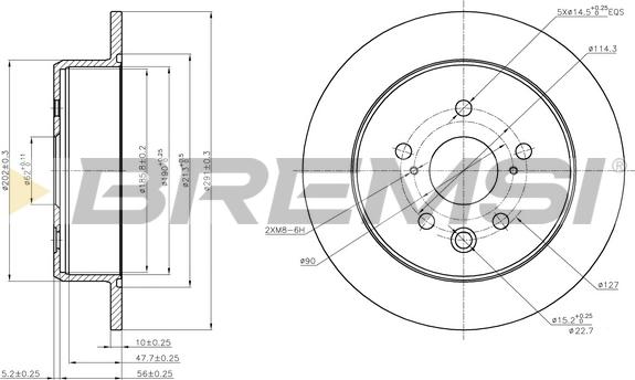 Bremsi CD7815S - Спирачен диск vvparts.bg