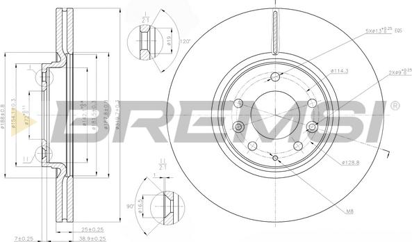 Bremsi CD7880V - Спирачен диск vvparts.bg