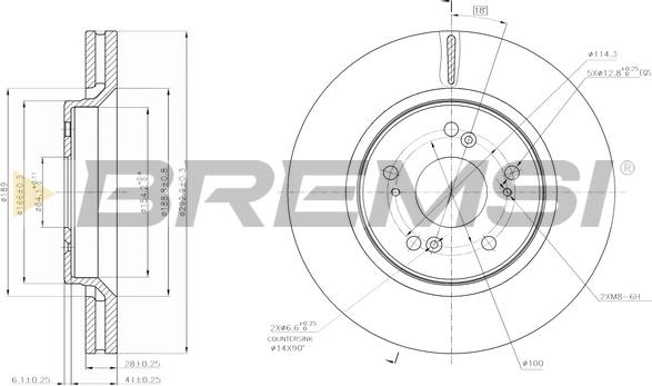 Bremsi CD7820V - Спирачен диск vvparts.bg