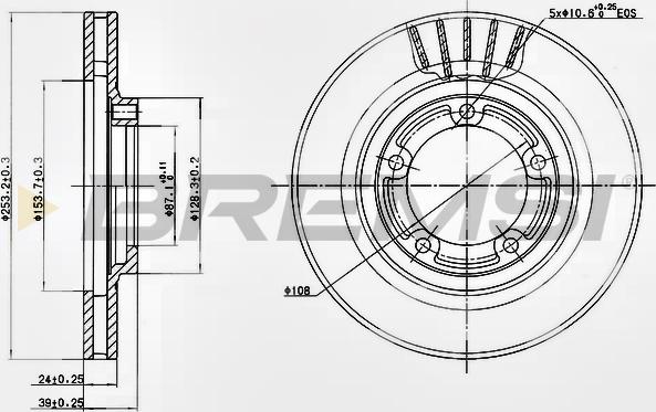 Bremsi CD7822V - Спирачен диск vvparts.bg