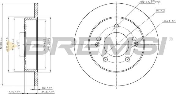 Bremsi CD7874S - Спирачен диск vvparts.bg