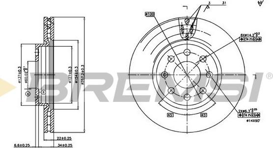 Bremsi CD7304V - Спирачен диск vvparts.bg