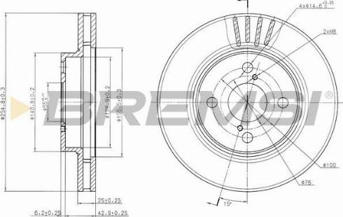 Bremsi CD7314V - Спирачен диск vvparts.bg