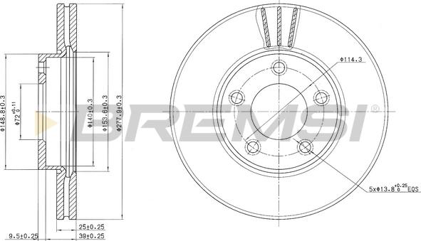 Bremsi CD7311V - Спирачен диск vvparts.bg