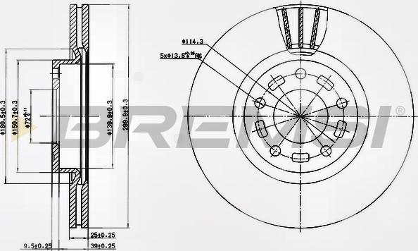 Bremsi CD7312V - Спирачен диск vvparts.bg