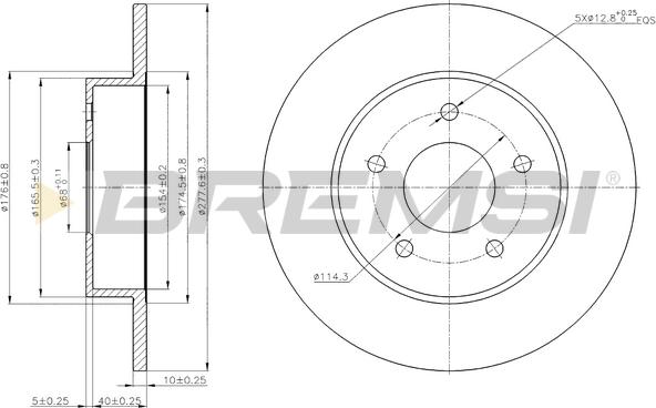 Bremsi CD7383S - Спирачен диск vvparts.bg