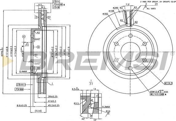 Bremsi CD7332V - Спирачен диск vvparts.bg