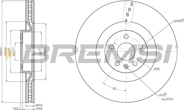 Bremsi CD7323V - Спирачен диск vvparts.bg