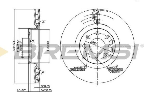 Bremsi CD7298V - Спирачен диск vvparts.bg