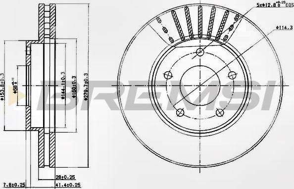 Bremsi CD7249V - Спирачен диск vvparts.bg