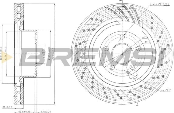 Bremsi CD7248V - Спирачен диск vvparts.bg