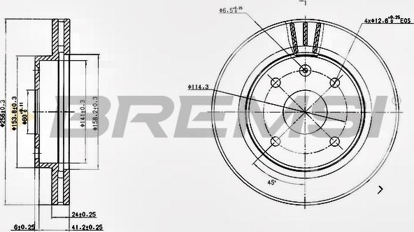 Bremsi CD7257V - Спирачен диск vvparts.bg